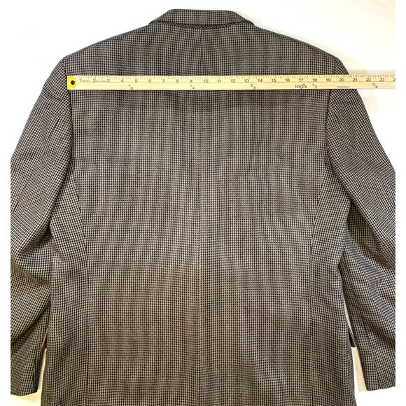 Jones New York Silk Wool Tweed Blazer Mens 42R Houndstooth Jacket Sportcoat - Picture 8 of 10